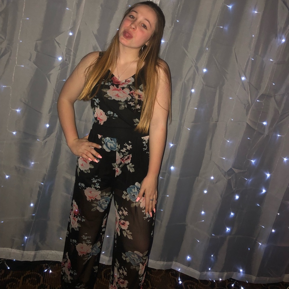 black flower jumpsuit